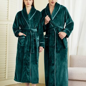 🛁 Men's striped winter robe -- Warm Korella flannel