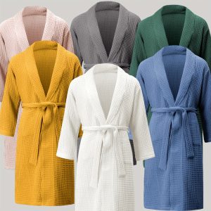 🛁 Luxurious cotton waffle robe -- light and soft